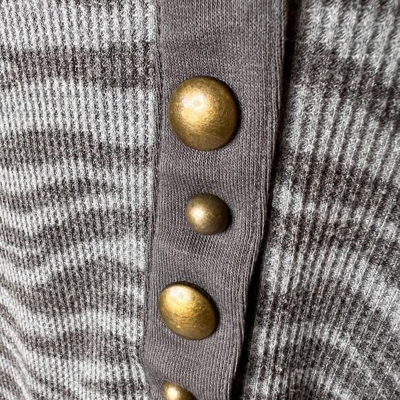 Beach Lunch Lounge Top Women Size XL Gray Animal Print Thermal Long Sleeve - Picture 10 of 16